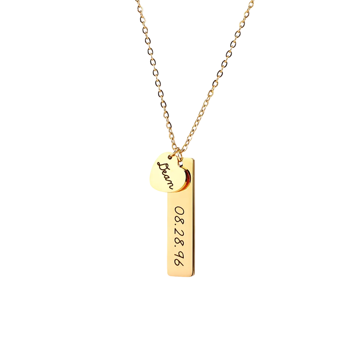 Engraved Heart Pendant Necklace • Best Friend Gift
