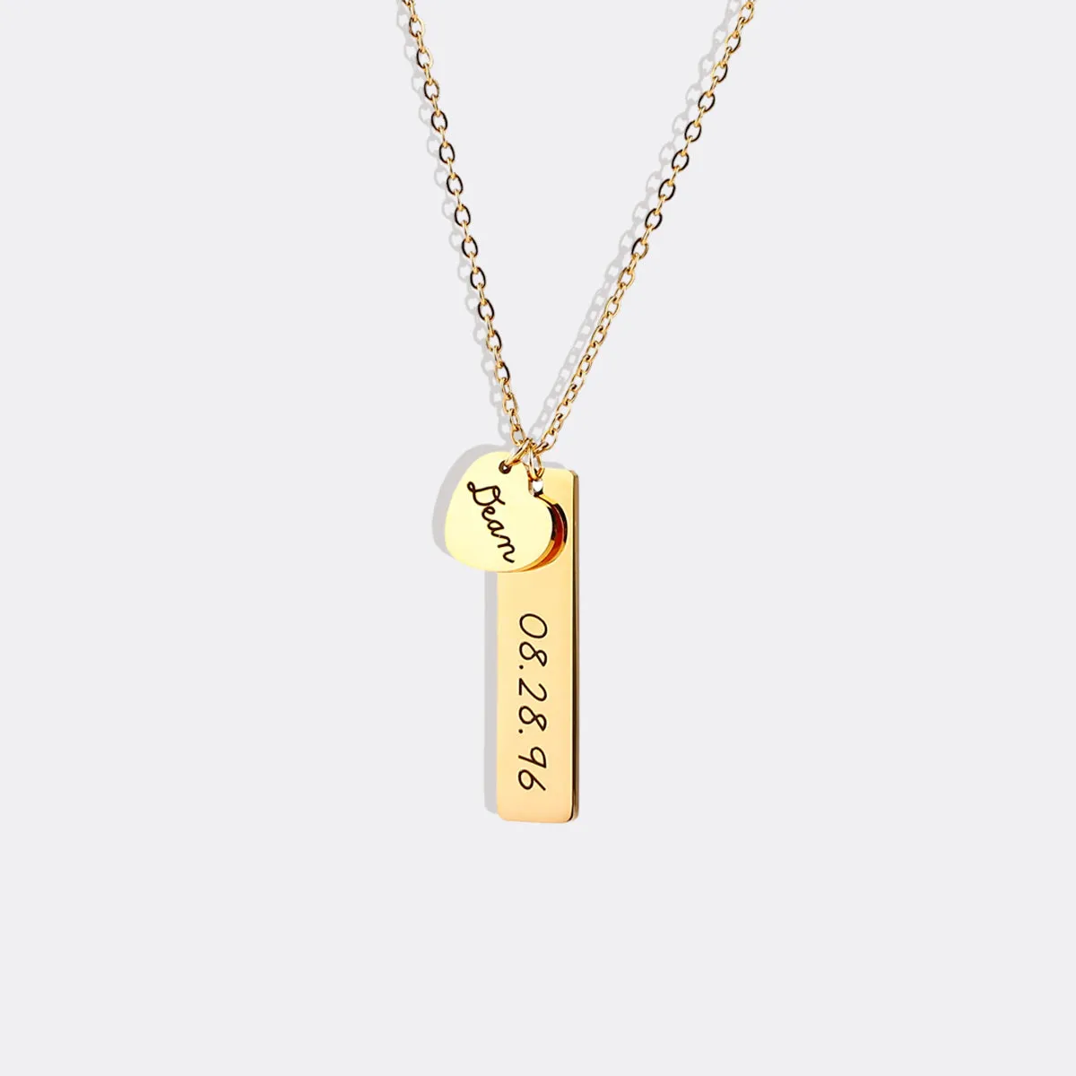 Engraved Heart Pendant Necklace • Best Friend Gift