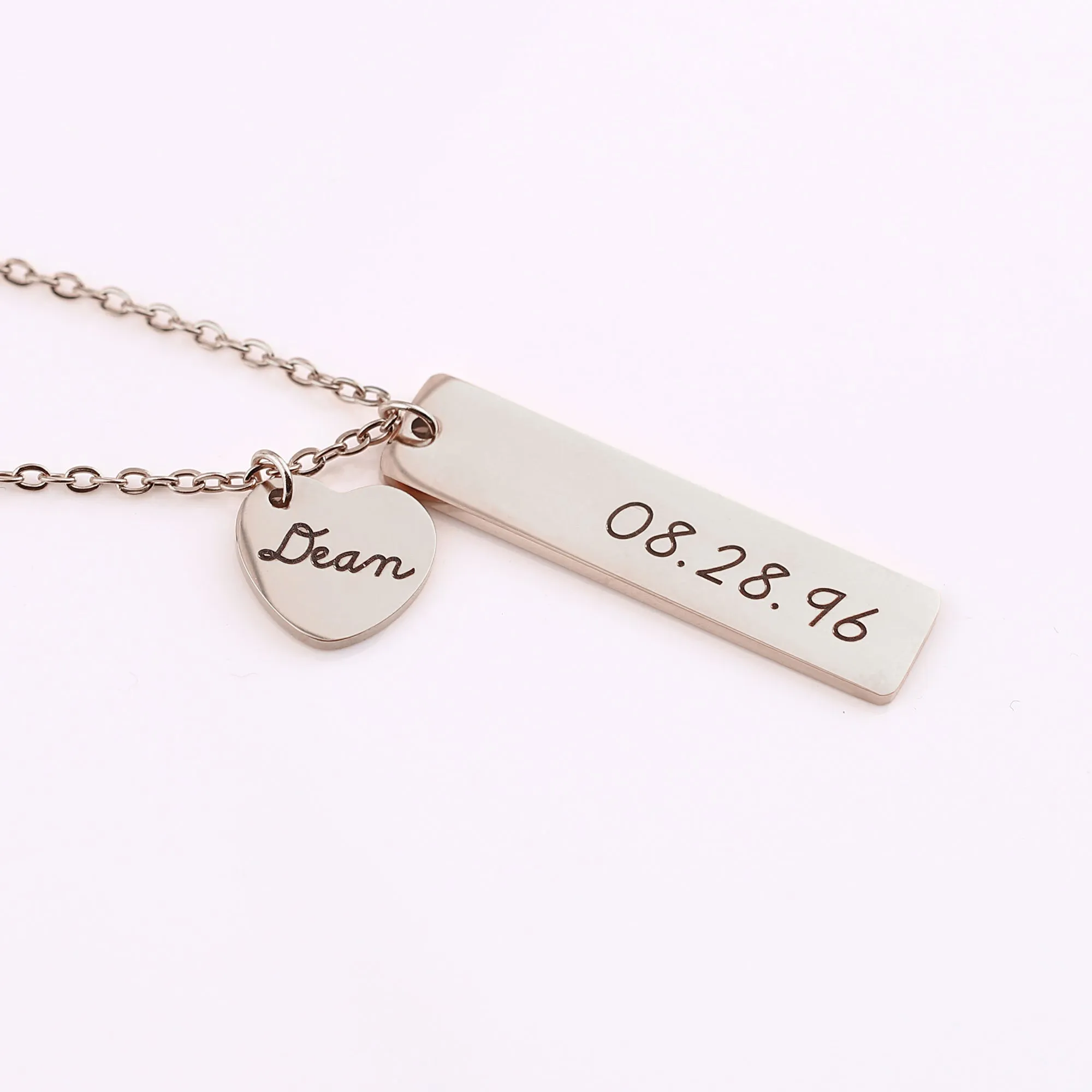 Engraved Heart Pendant Necklace • Best Friend Gift
