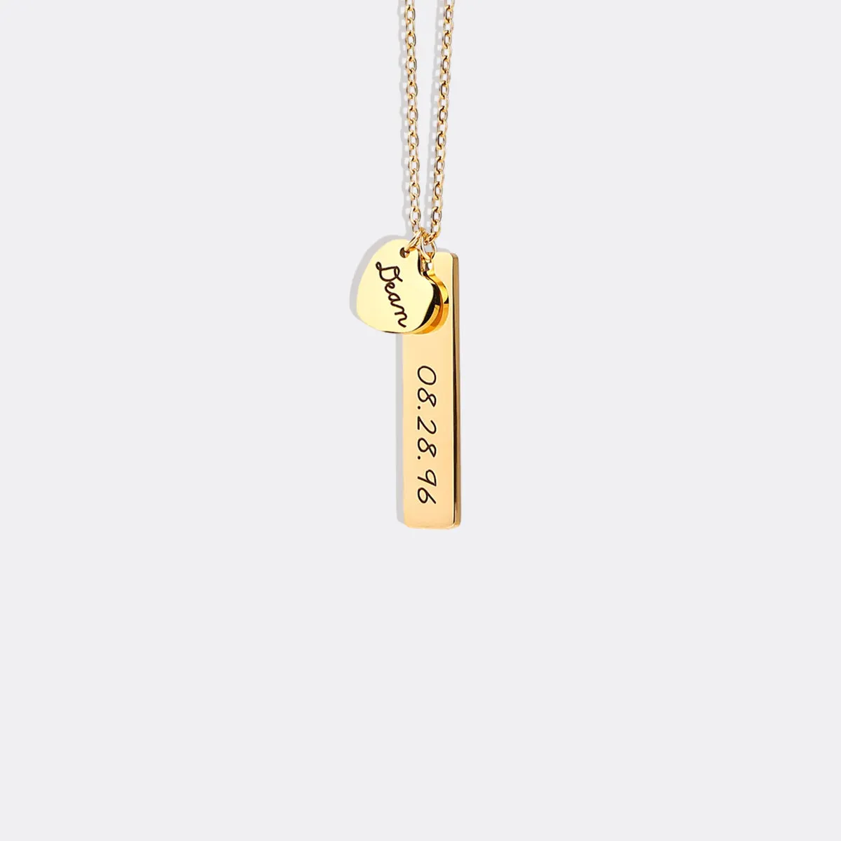 Engraved Heart Pendant Necklace • Best Friend Gift
