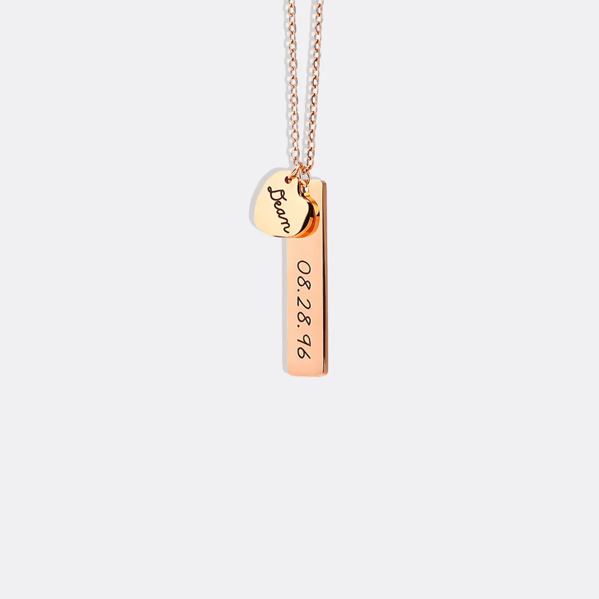Engraved Heart Pendant Necklace • Best Friend Gift