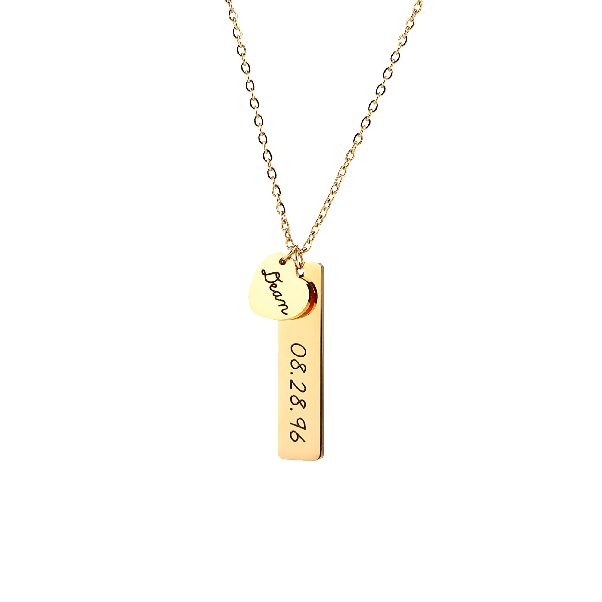 Engraved Heart Pendant Necklace • Best Friend Gift