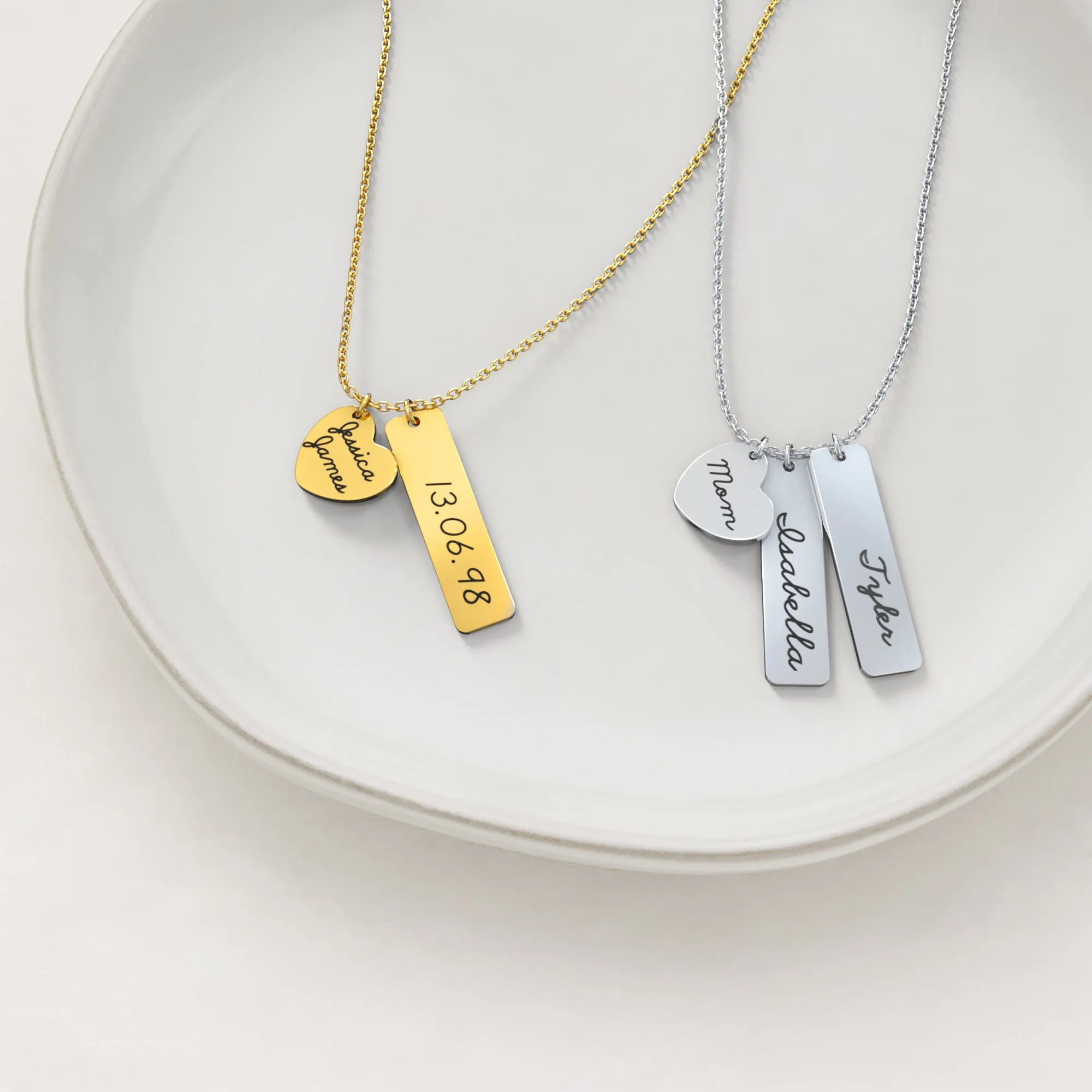 Engraved Heart Pendant Necklace • Best Friend Gift