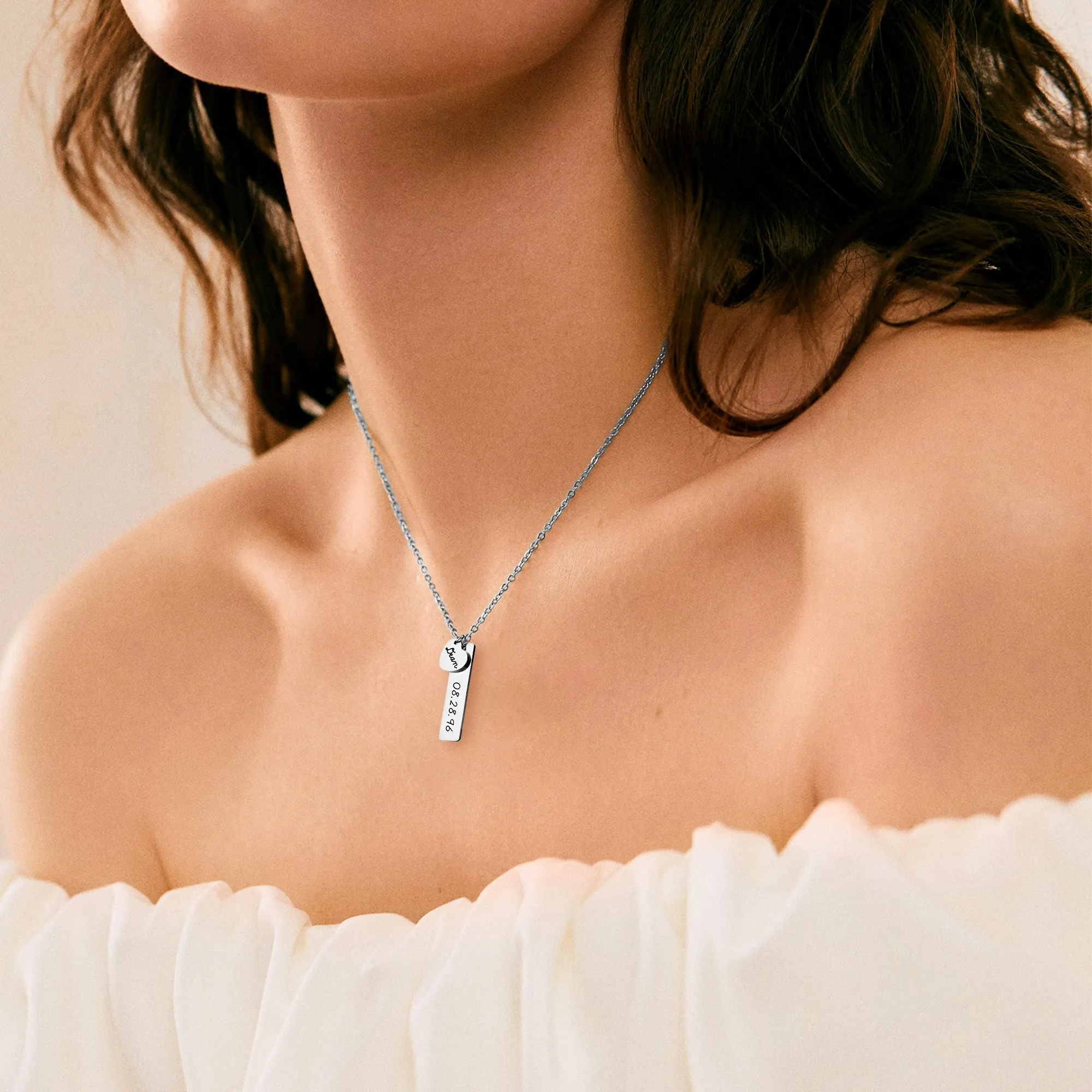 Engraved Heart Pendant Necklace • Best Friend Gift