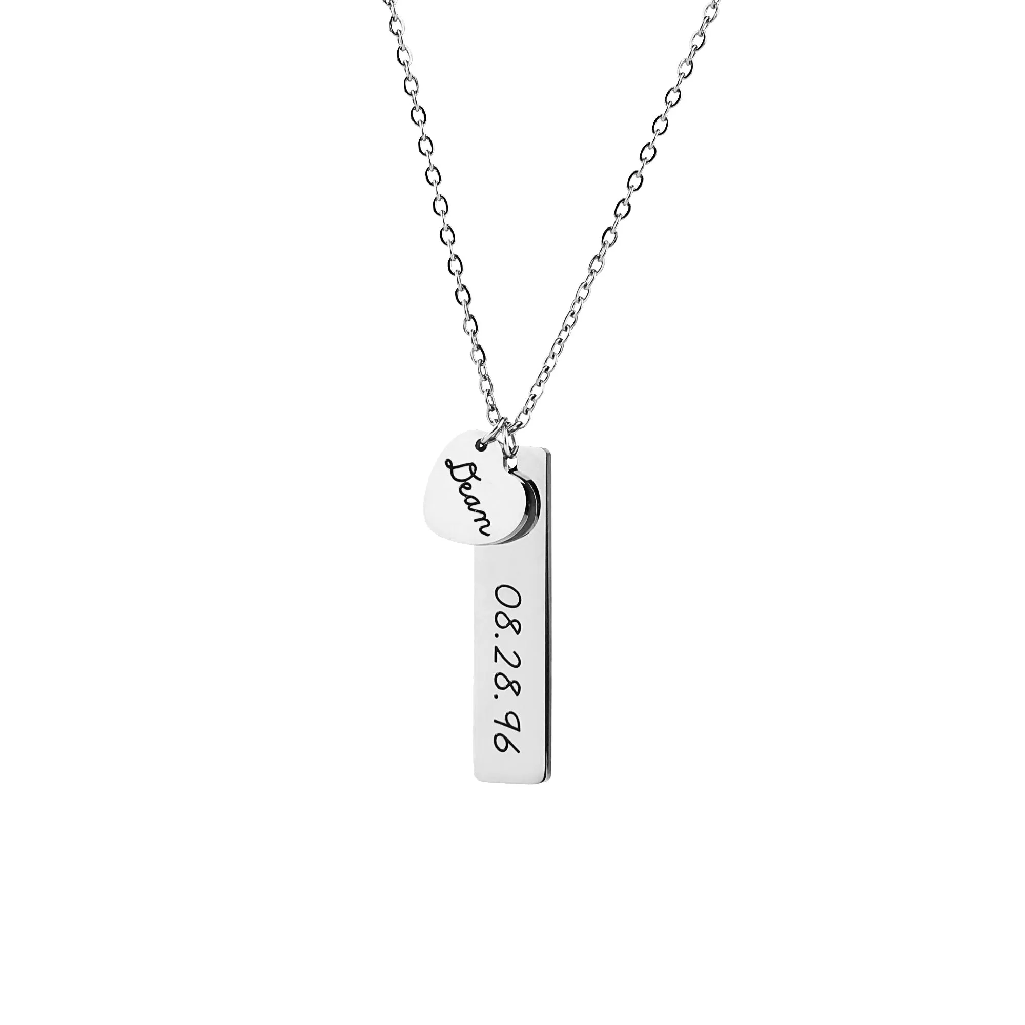Engraved Heart Pendant Necklace • Best Friend Gift