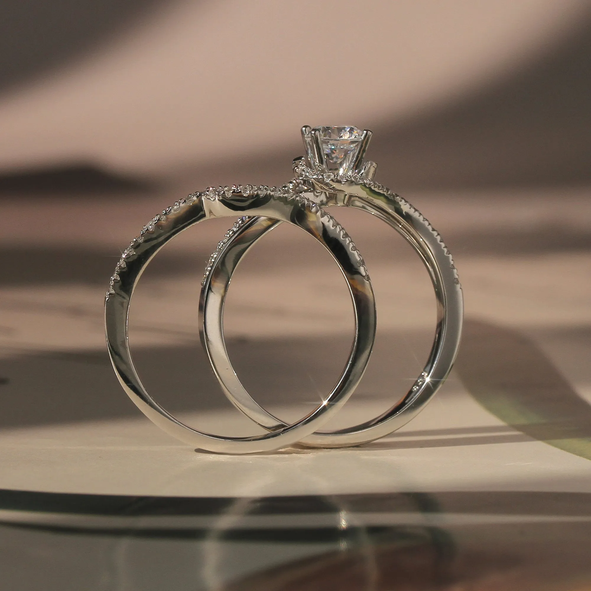 Eternal Embrace White Gold Infinity Set, 0.5 CT