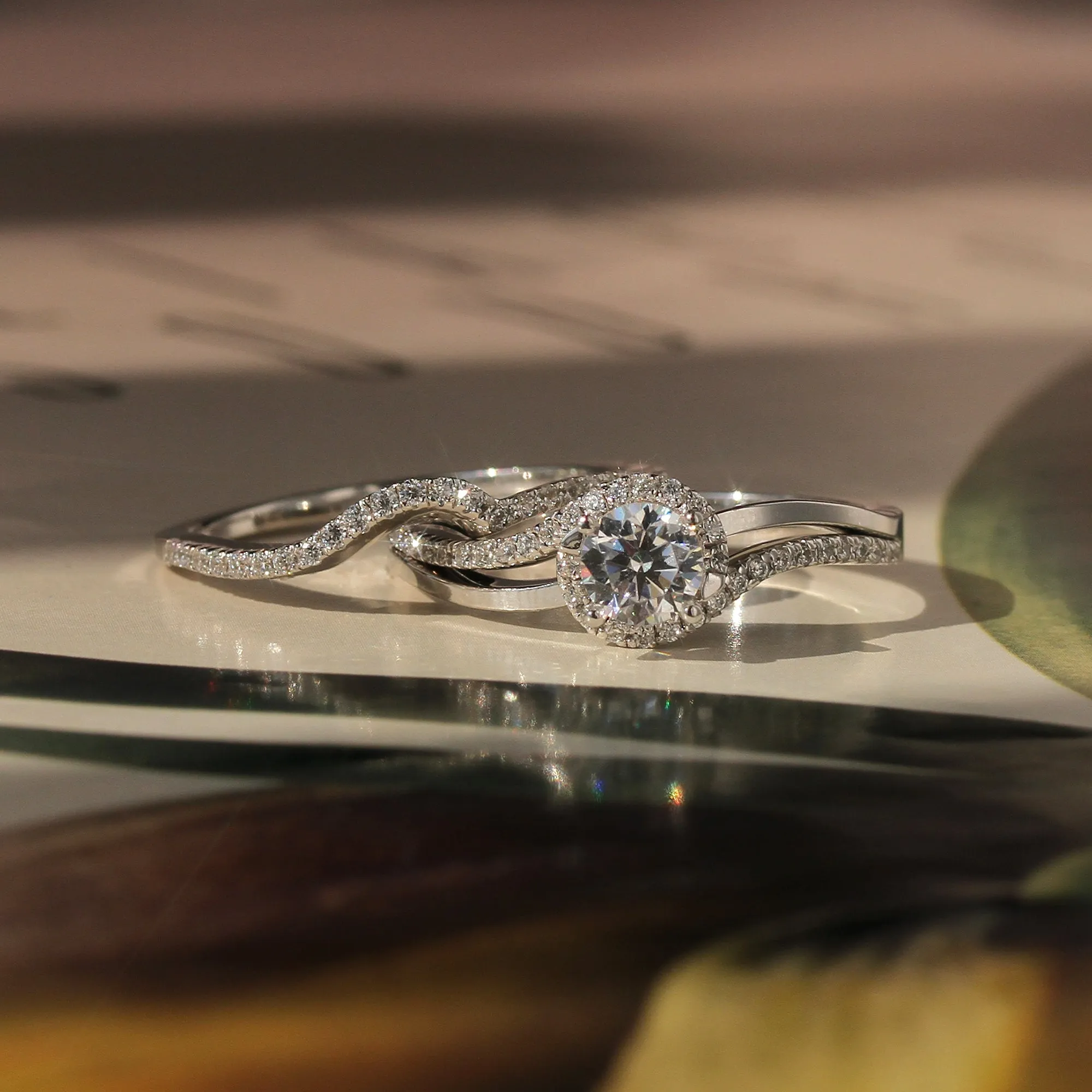 Eternal Embrace White Gold Infinity Set, 0.5 CT