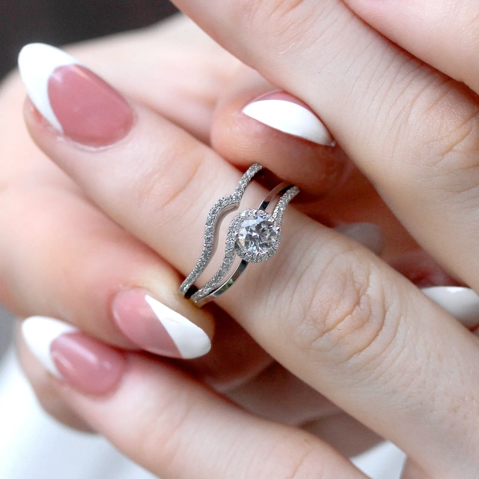 Eternal Embrace White Gold Infinity Set, 0.5 CT