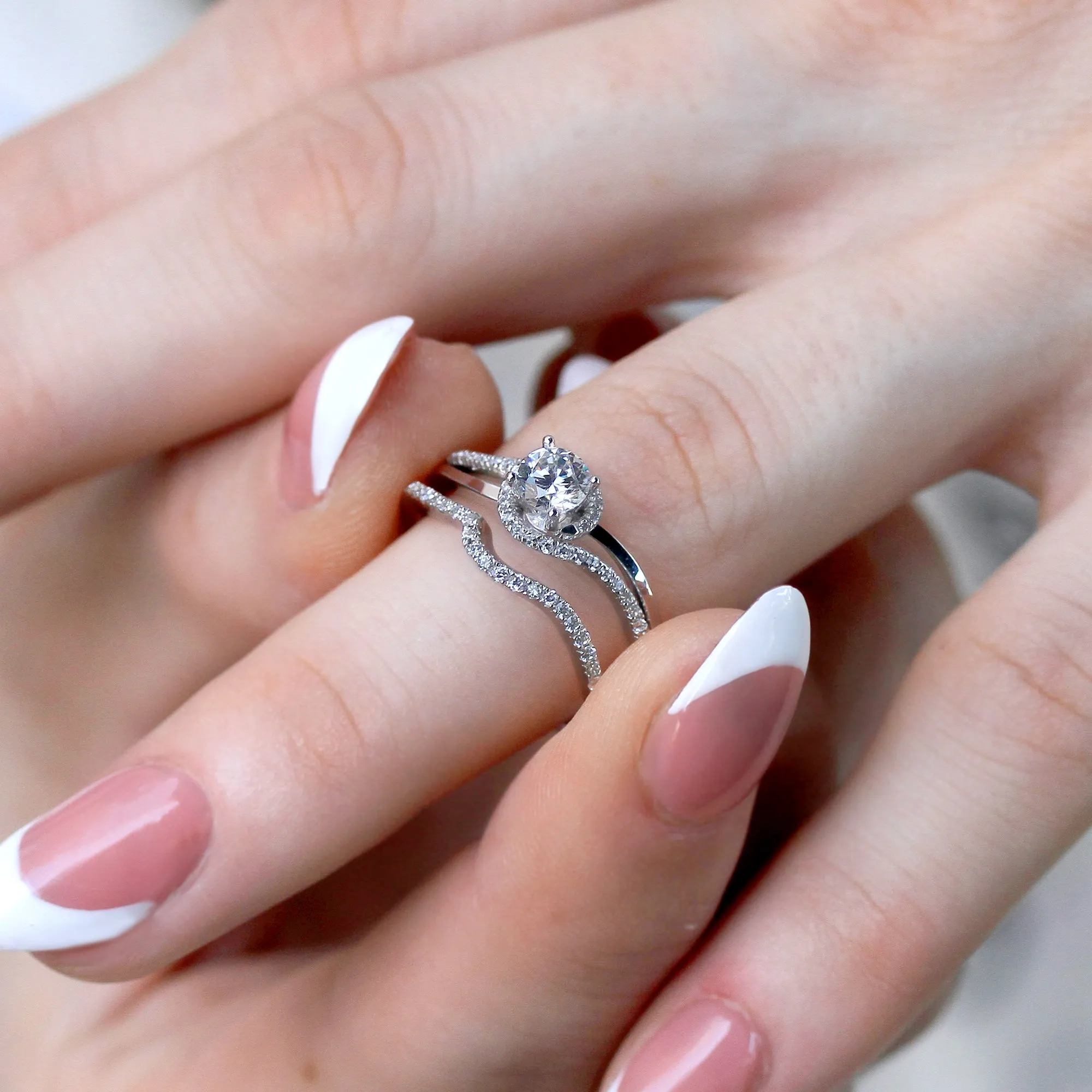 Eternal Embrace White Gold Infinity Set, 0.5 CT