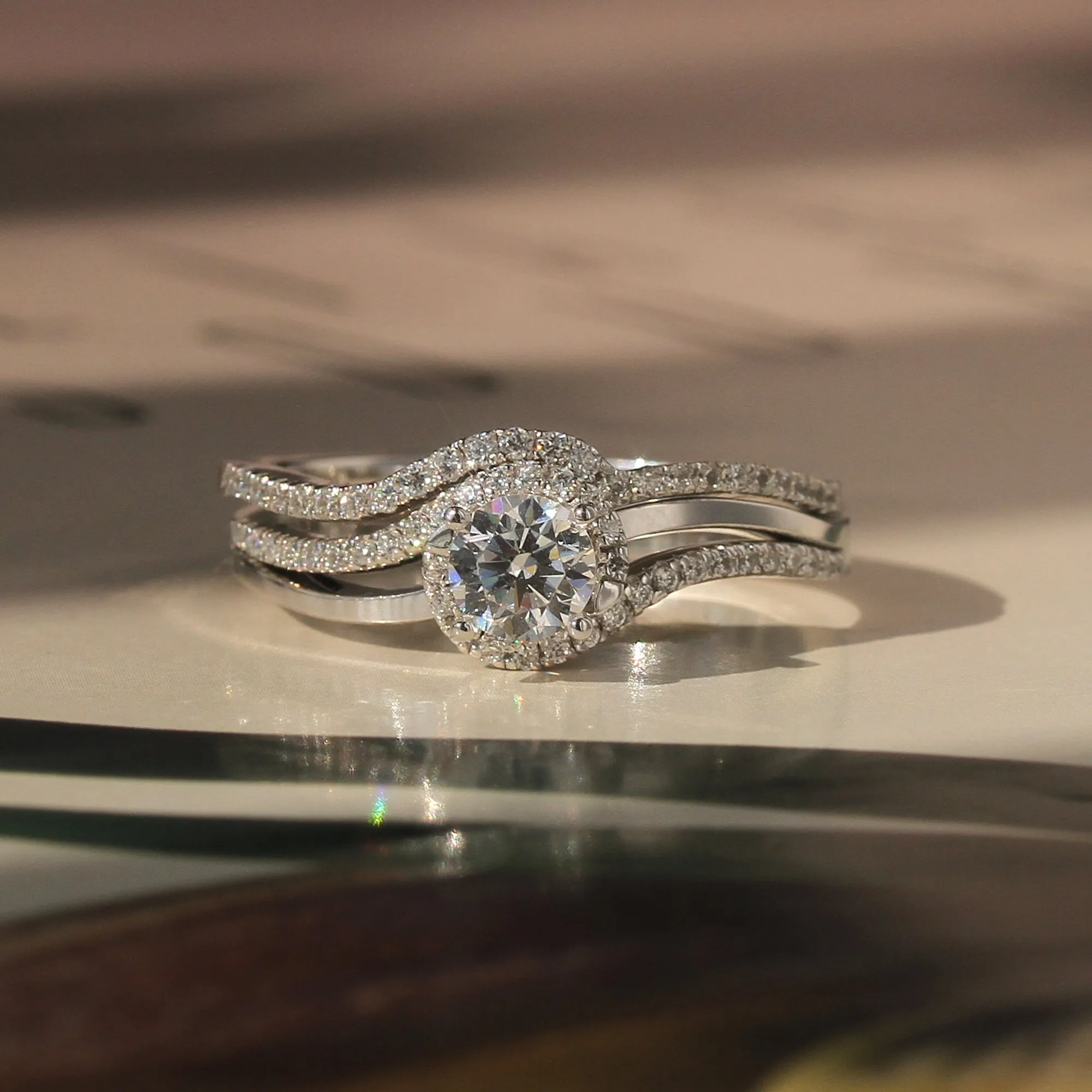 Eternal Embrace White Gold Infinity Set, 0.5 CT