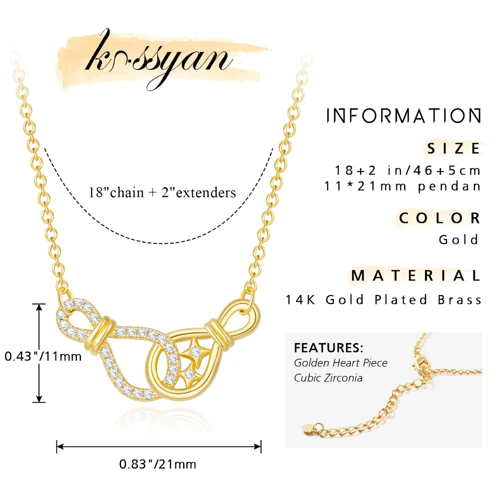 Fashion Chain Double Knot Necklace with Diamonds