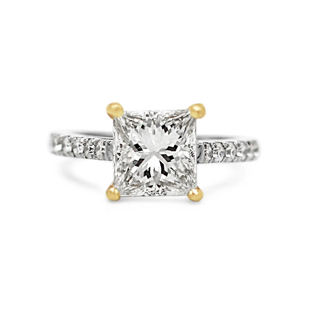 GCS Certificated Princess Cut Diamond Ring 3.14ct