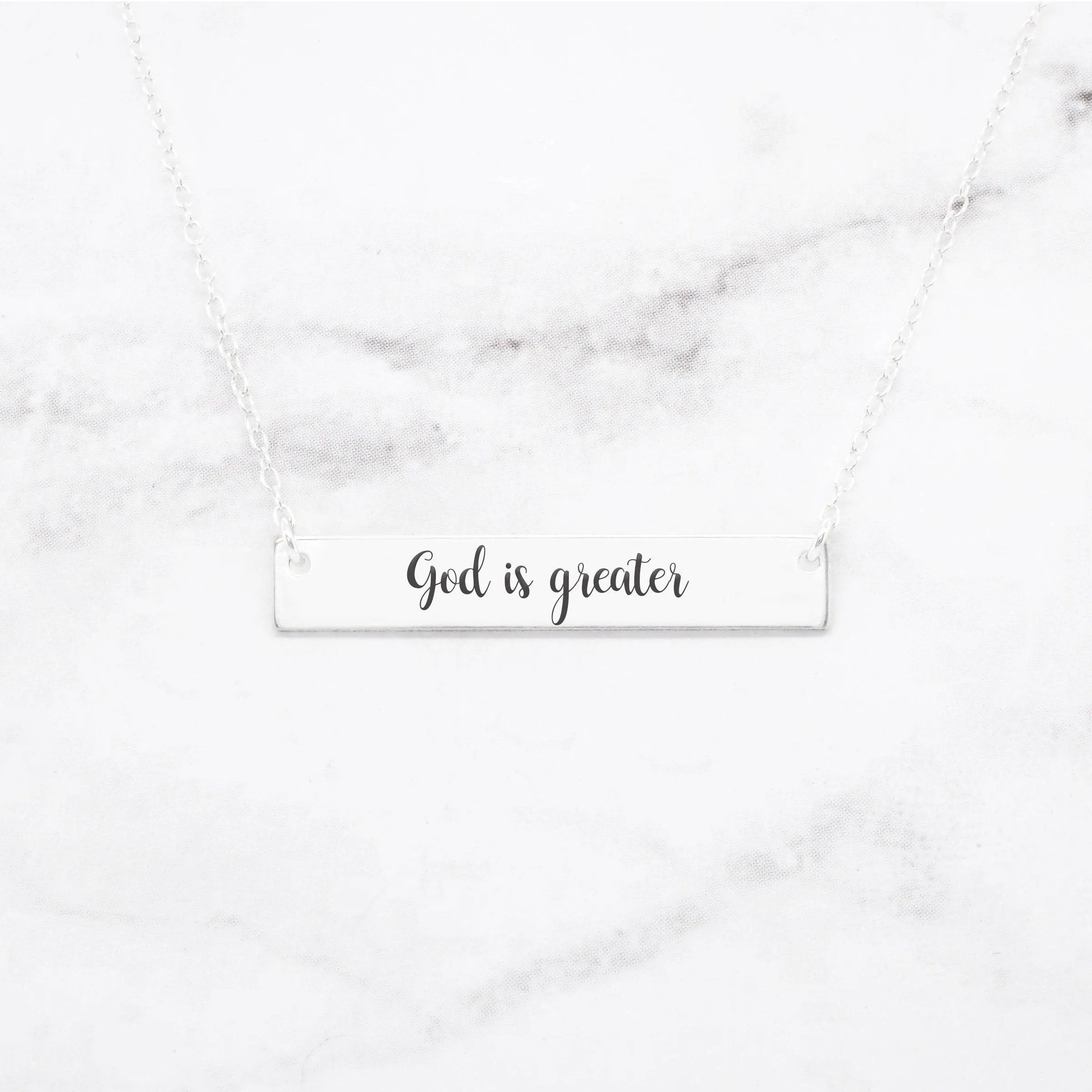 God Is Greater Necklace - Gold Bar Necklace