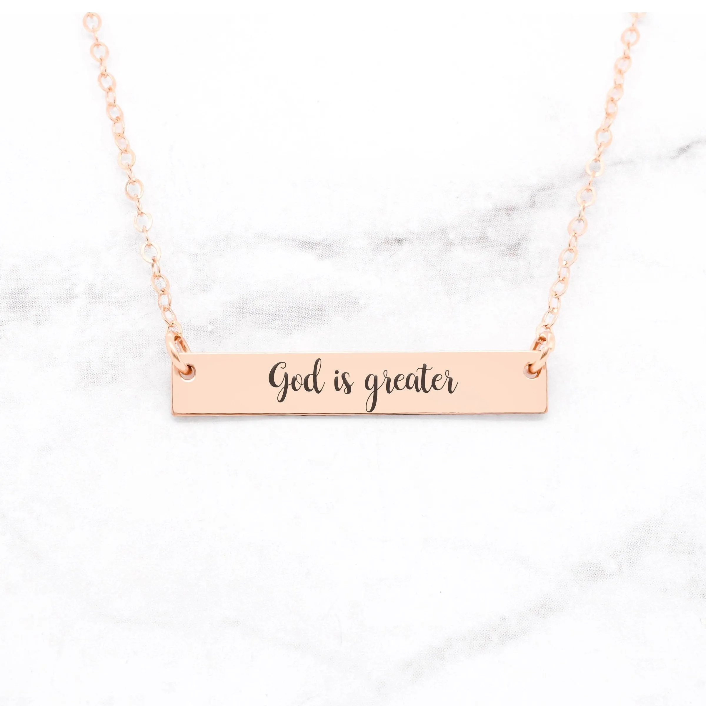 God Is Greater Necklace - Gold Bar Necklace