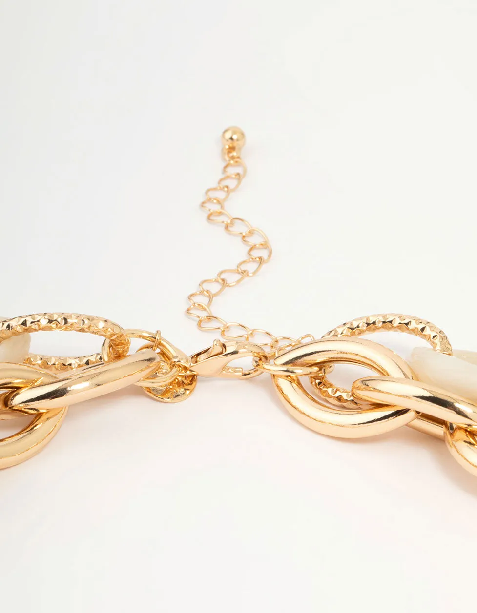 Gold & Acrylic Layered Chain Necklace