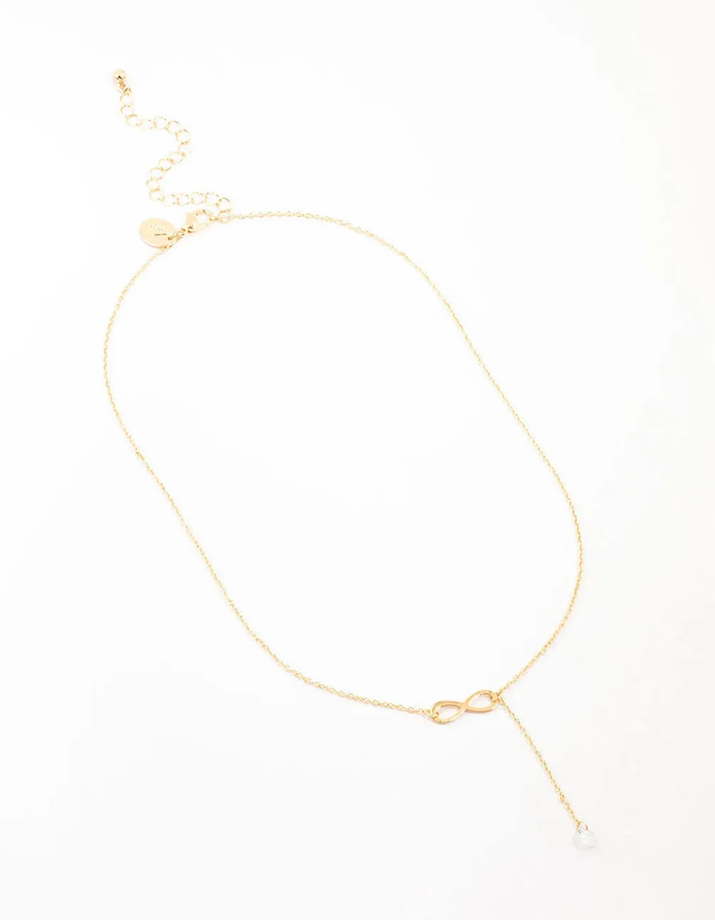 Gold Infinity Diamante Y-Necklace
