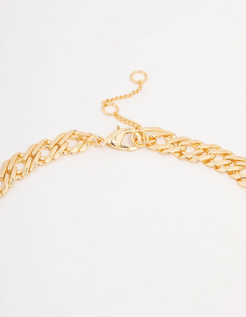 Gold Plated Flat Double Link Necklace