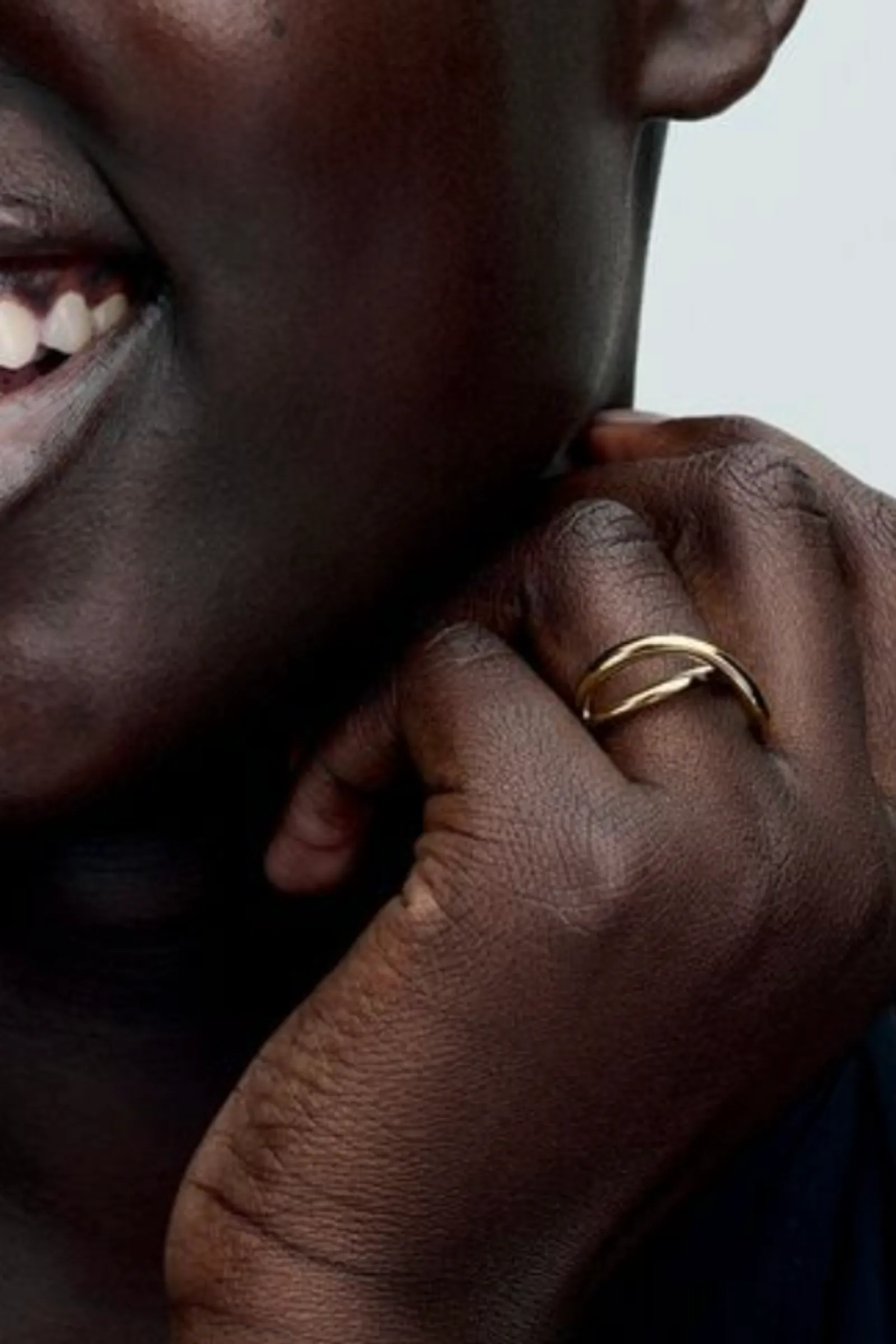 Gold Plated Organically Shaped Infinity Ring
