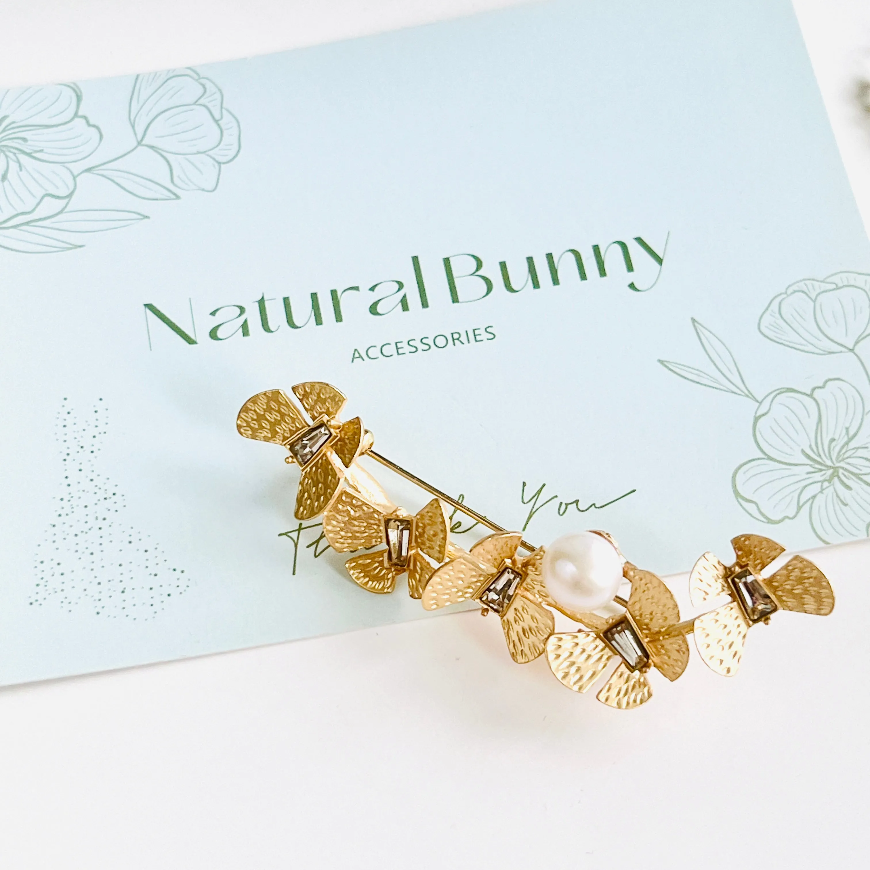 Golden Butterfly Brooch Pin