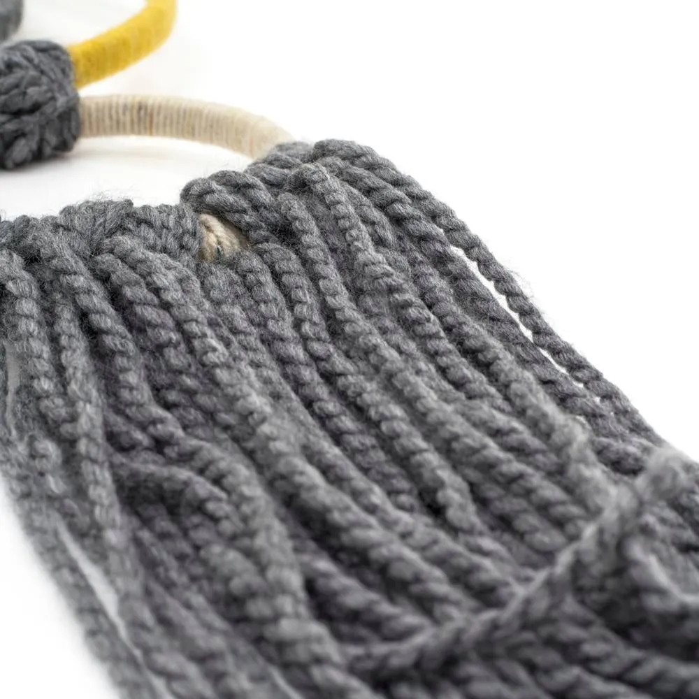 Grey Concentric Ring Macrame (A D)