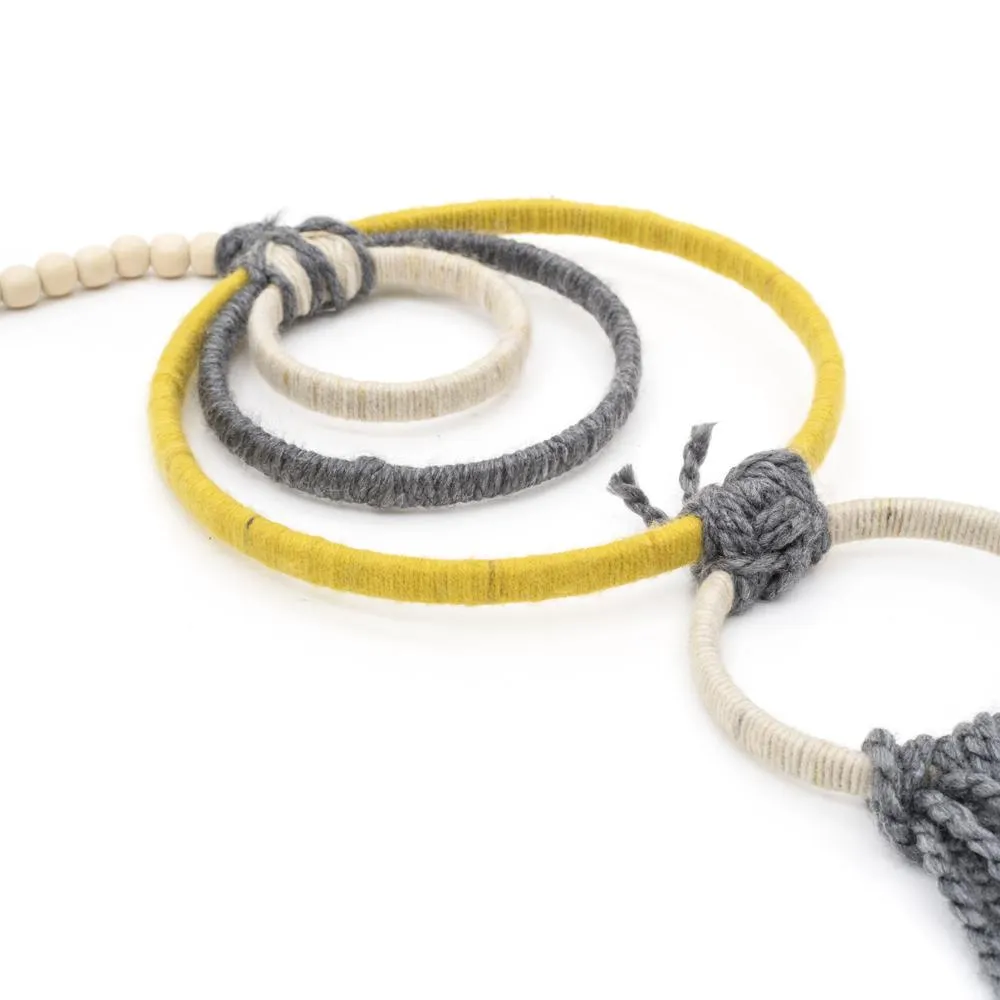 Grey Concentric Ring Macrame (A D)