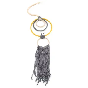 Grey Concentric Ring Macrame (A D)