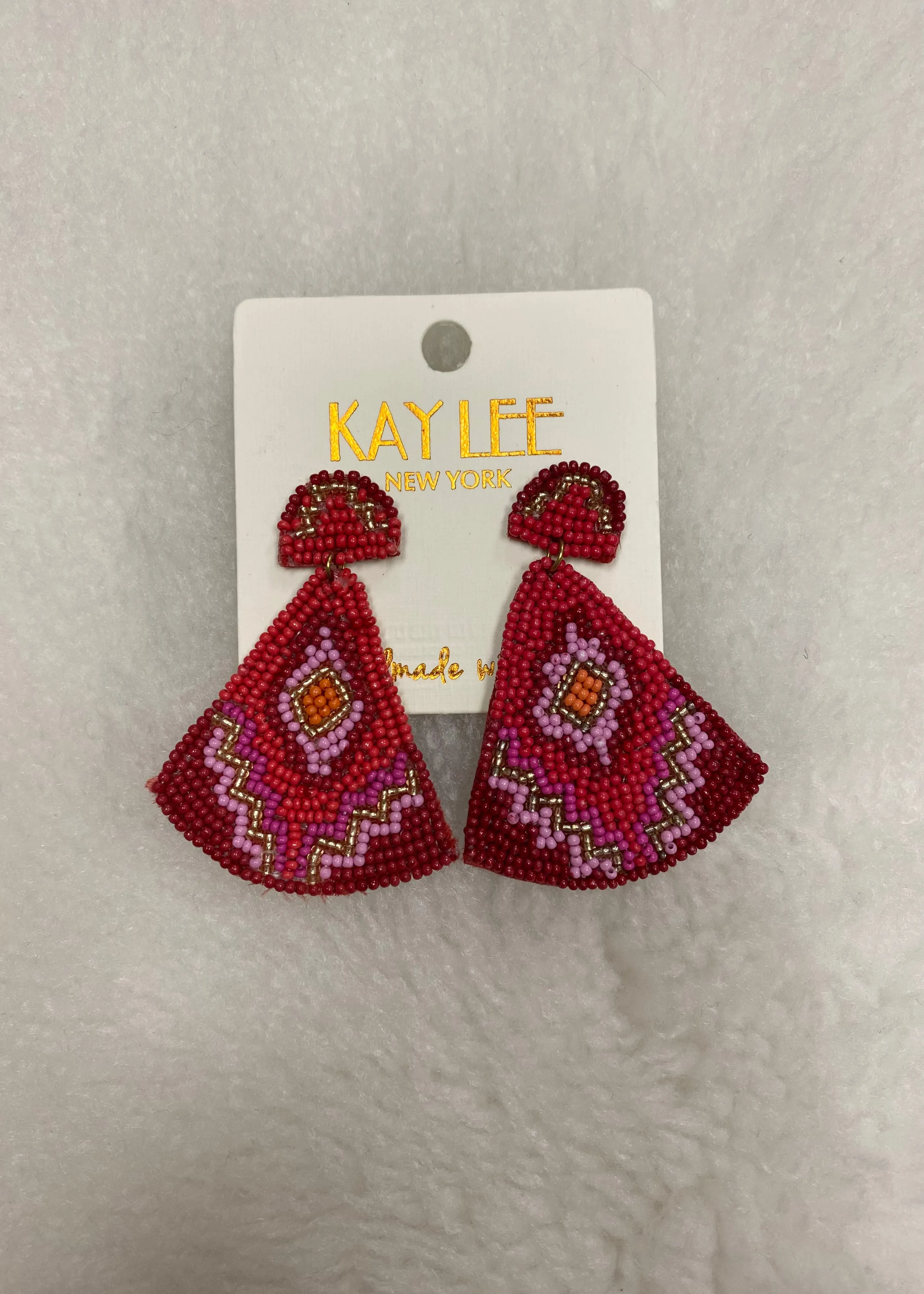 Half Oval & Triangle Bead Earrings