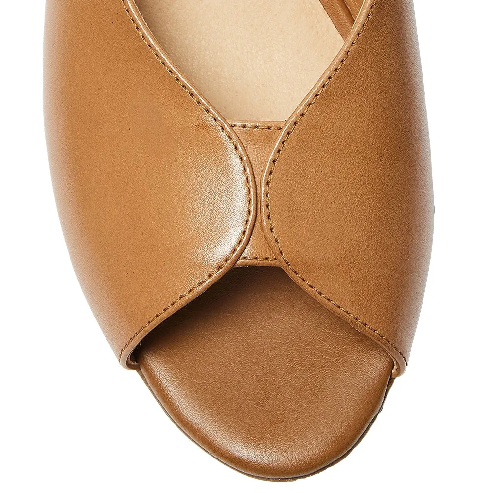 Hilda Heel in Tan Leather