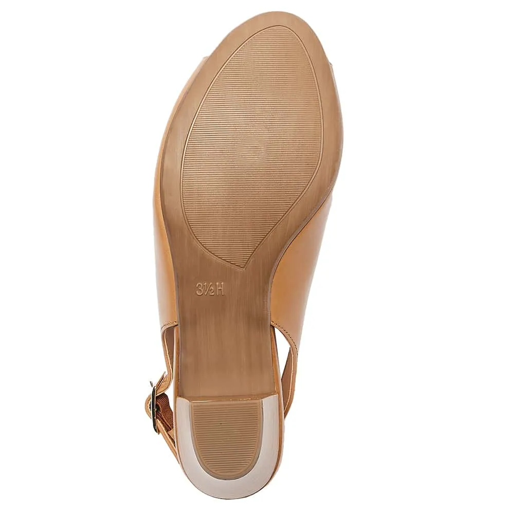 Hilda Heel in Tan Leather