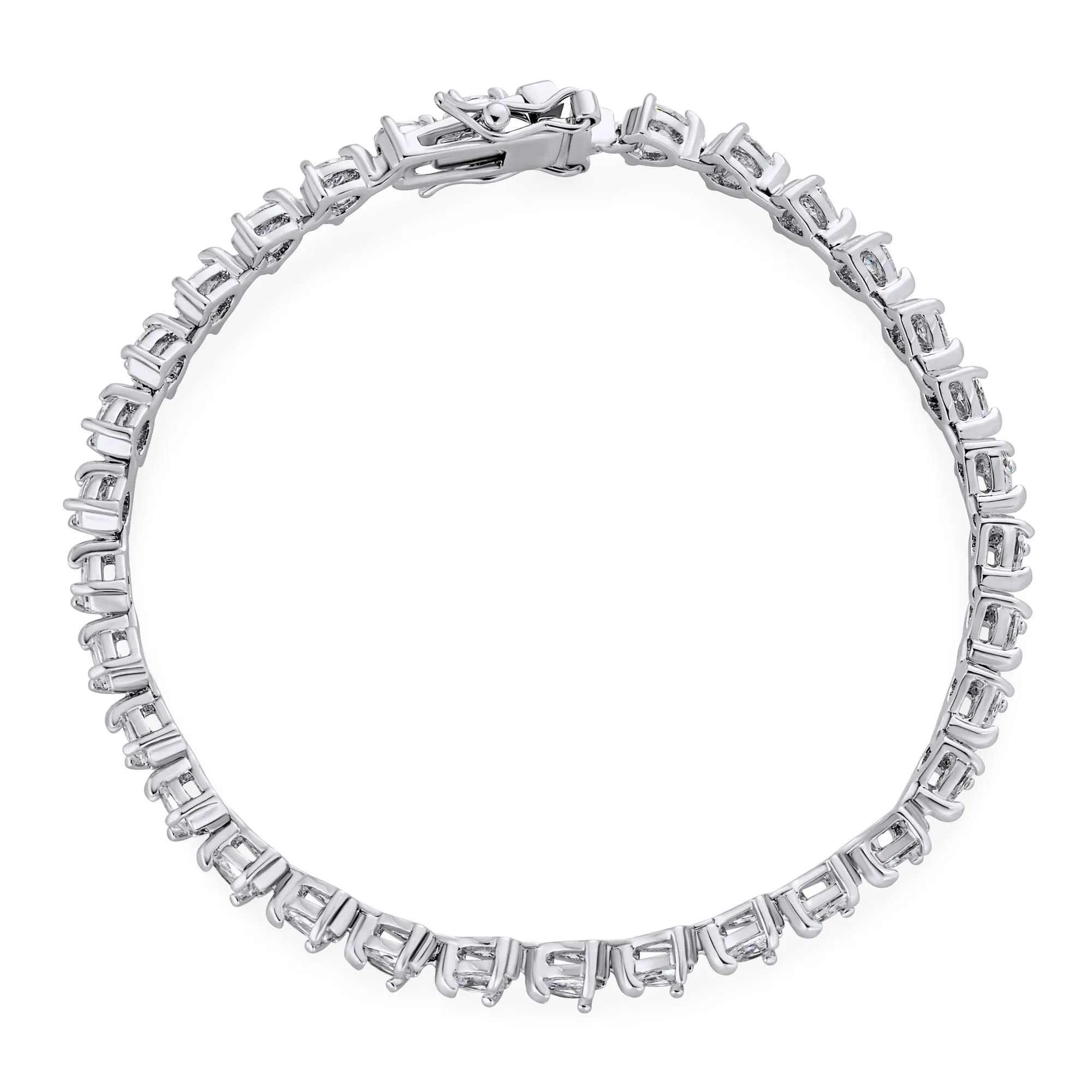 Imitation Amethyst Sapphire Oval AA CZ Infinity Tennis Bracelet Silver