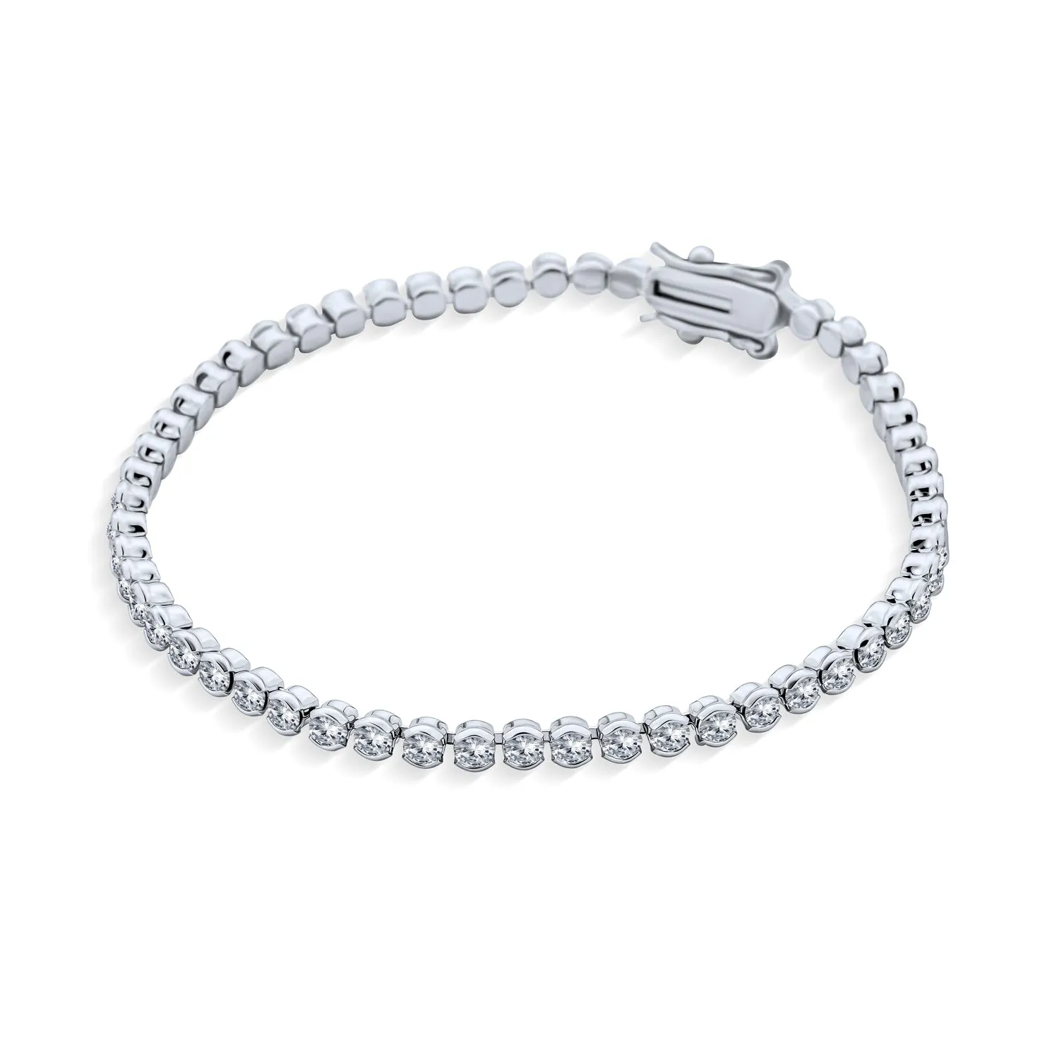 Imitation Amethyst Sapphire Oval AA CZ Infinity Tennis Bracelet Silver