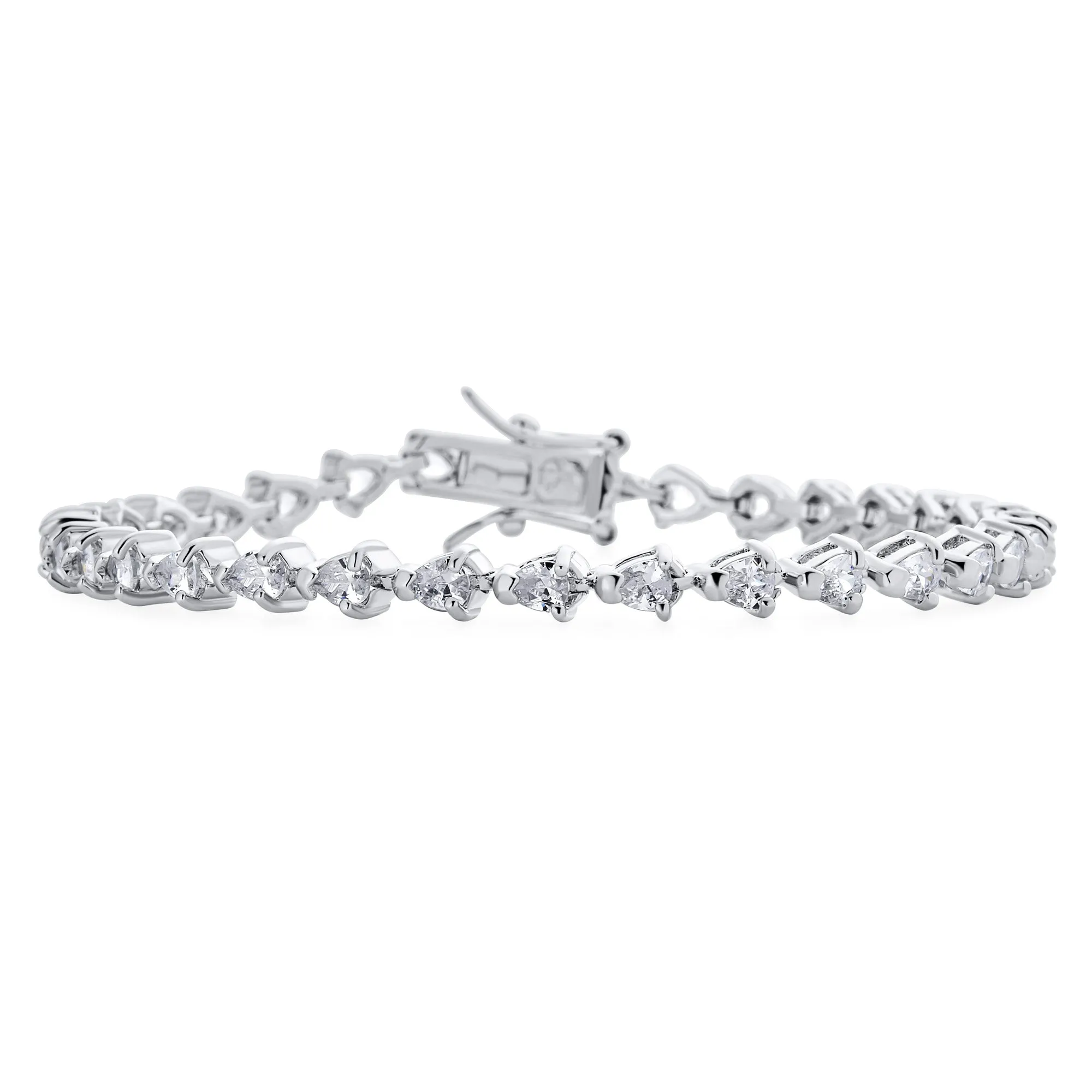 Imitation Amethyst Sapphire Oval AA CZ Infinity Tennis Bracelet Silver