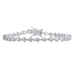 Imitation Amethyst Sapphire Oval AA CZ Infinity Tennis Bracelet Silver