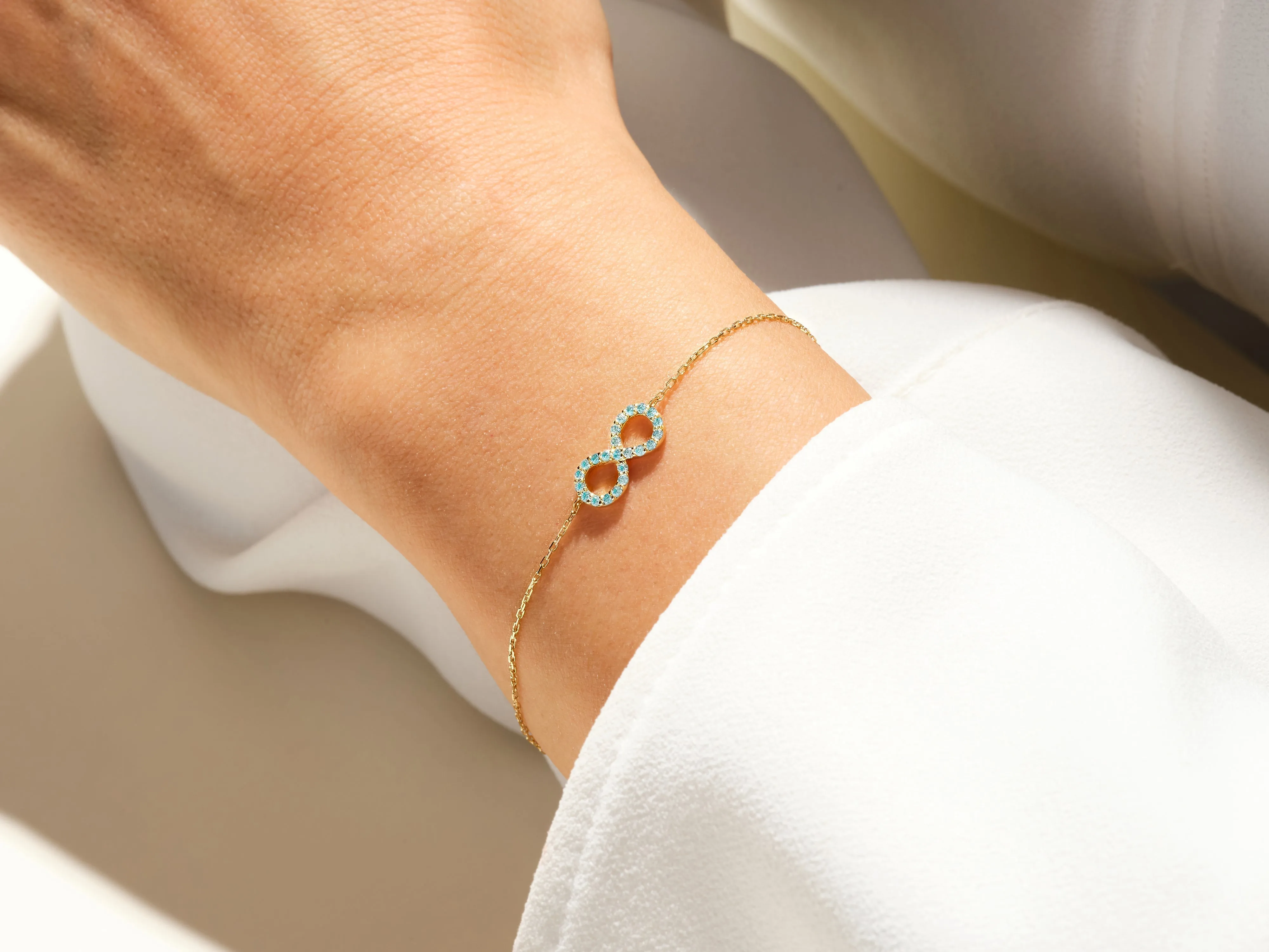 Infinity Birthstone Bracelet - Gold Vermeil