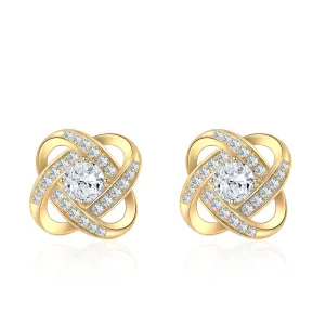 Infinity Earrings with Natural Diamonds in 18K Yellow Gold