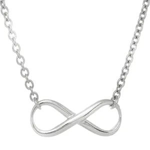 Infinity Sign Link Necklace In Rhodium Plated Sterling Silver - 18 Inches
