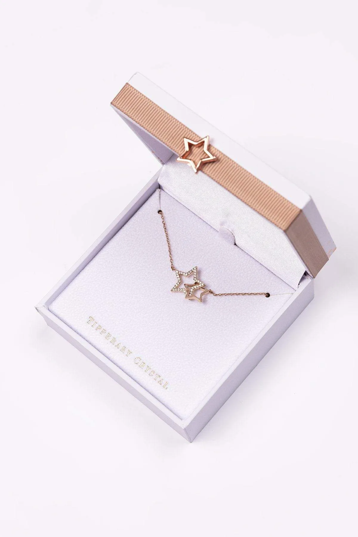 Interlocking Star Pendant in Rose Gold