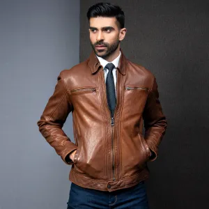 James Dean Heritage Cognac Leather Jacket