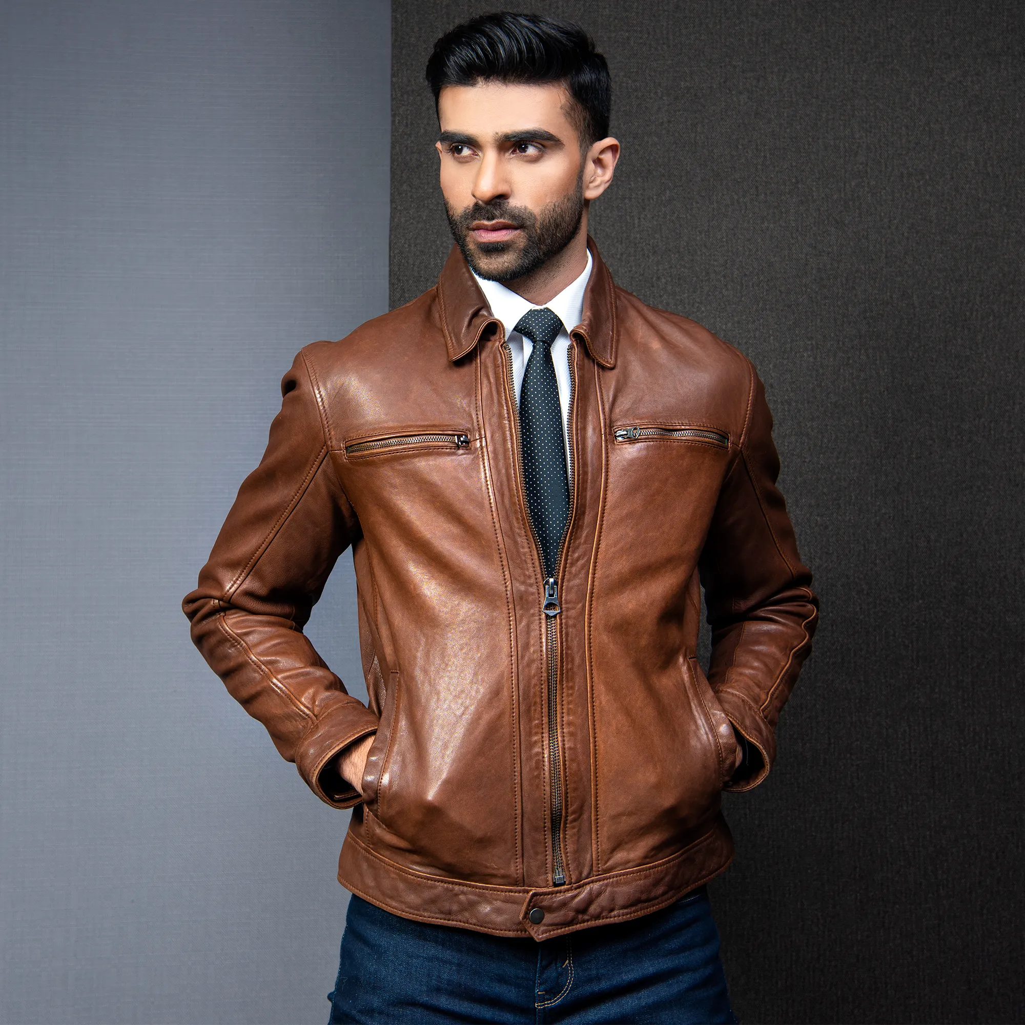 James Dean Heritage Cognac Leather Jacket