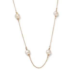 Kirstin Ash 9k Gold Moon Tide Pearl Necklace