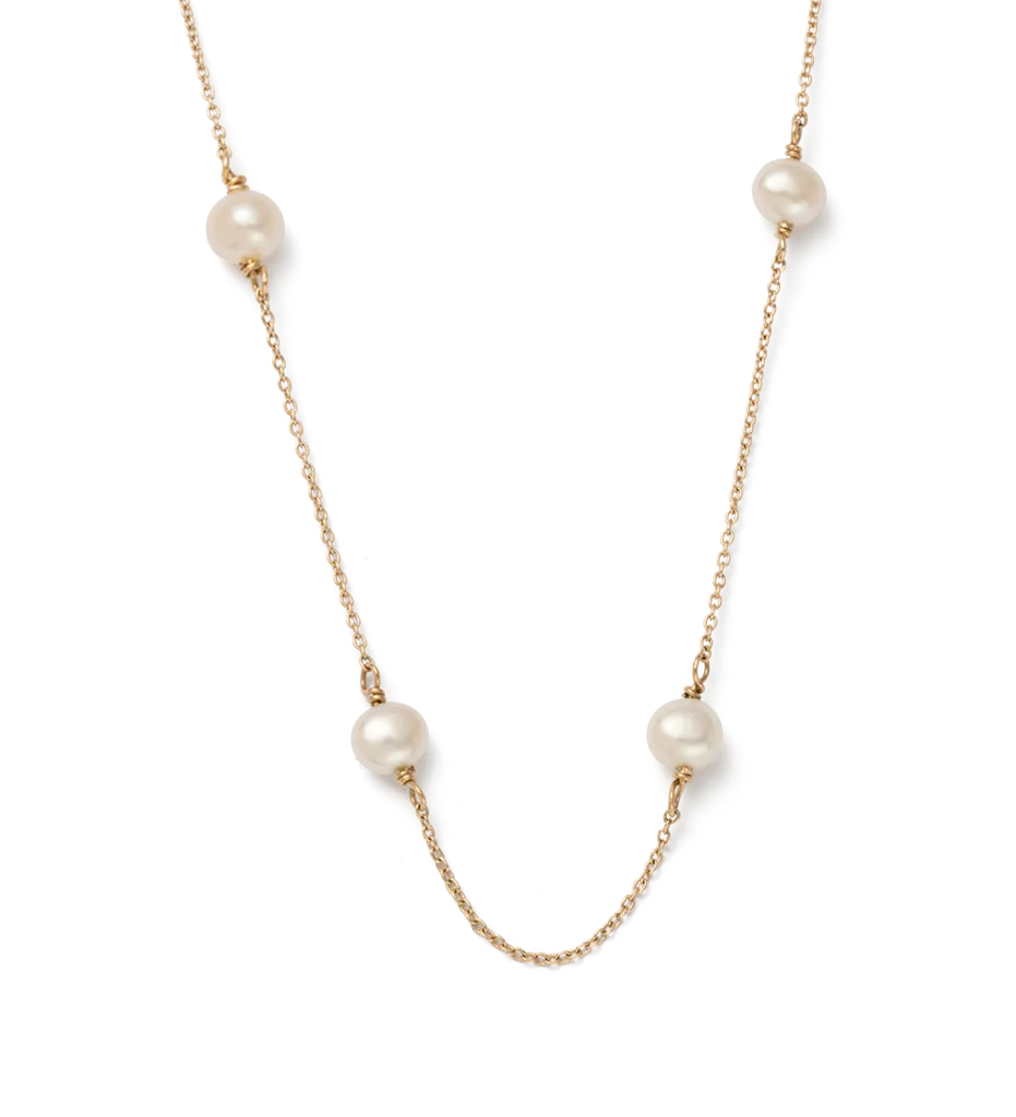 Kirstin Ash 9k Gold Moon Tide Pearl Necklace