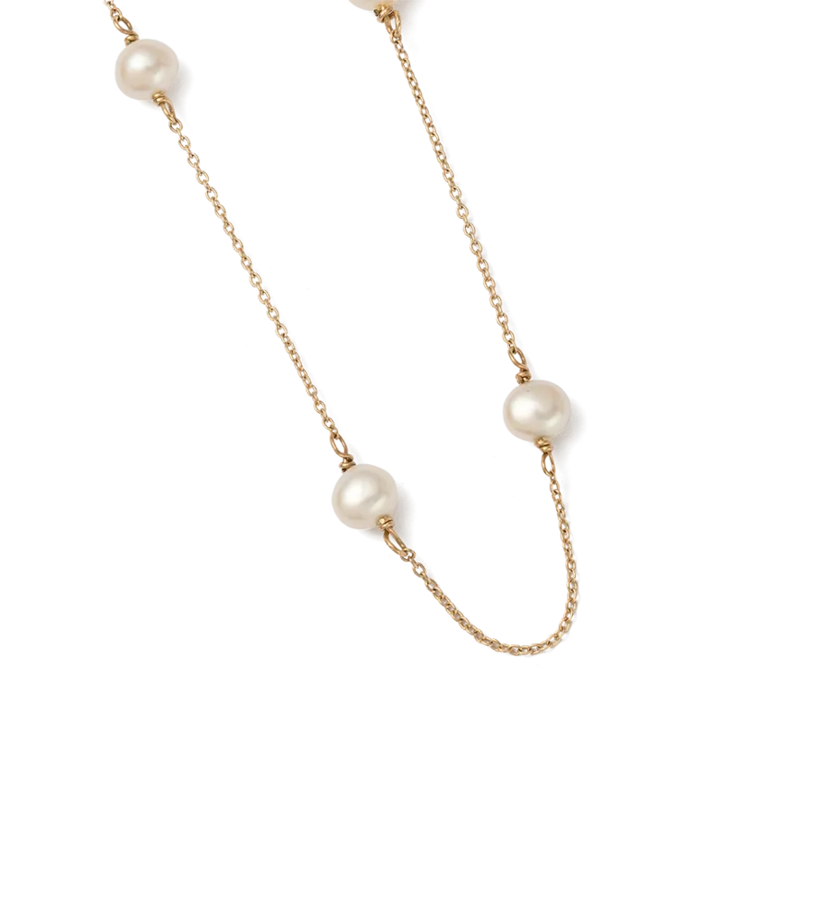 Kirstin Ash 9k Gold Moon Tide Pearl Necklace