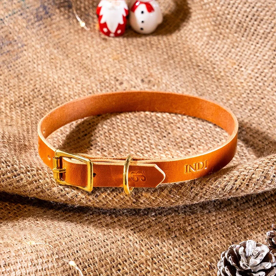 Leather Dog Collar - Havana Tan