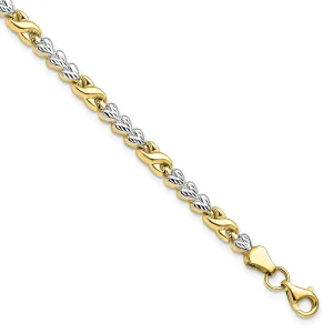 Leslie 10k TwoTone Gold Infinity Heart Bracelet