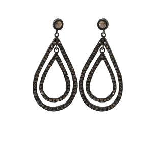 Lilah Cognac Diamond Double Pear Earrings