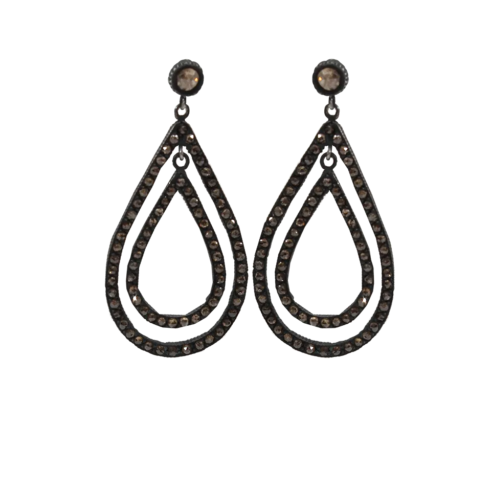 Lilah Cognac Diamond Double Pear Earrings