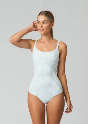 Lisa One Piece in Aquamarine Gingham
