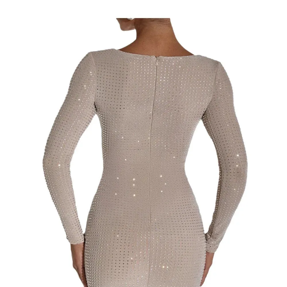 Long Sleeve Short Dress Slim-Fit