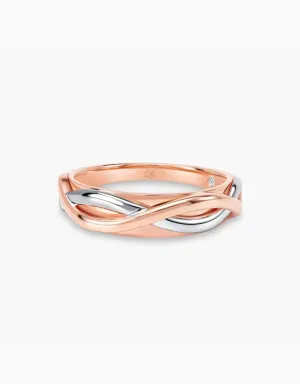 LVC Desirio Destiny Wedding Band in White and Rose Gold