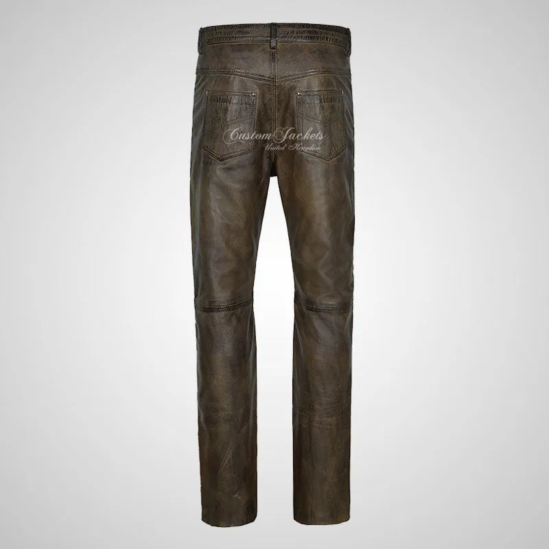 Mens 501 Leather Jeans Leather Pants Soft Leather